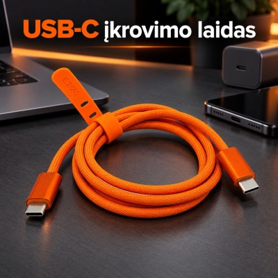 1M USB-C–USB-C greitojo įkrovimo laidas EZRA DC356-2 240 W