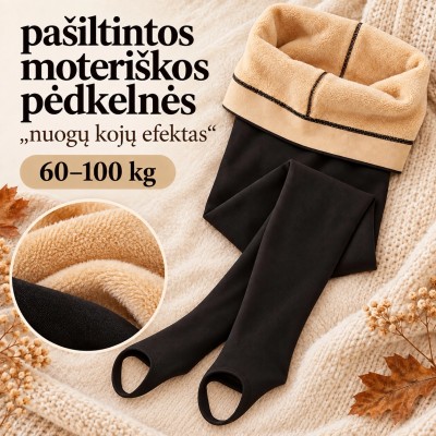 Pašiltintos moteriškos tamprės „Nuogų kojų efektas“ 60–100 kg
