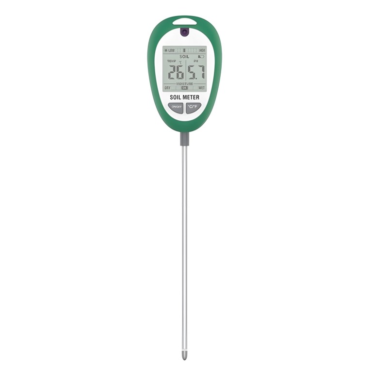 Dirvožemio drėgmės, temperatūros ir pH matuoklis su LCD ekranu