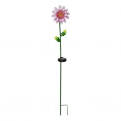Saulės energija įkraunamas LED sodo šviestuvas „Rožinė ramunė“, 81 cm