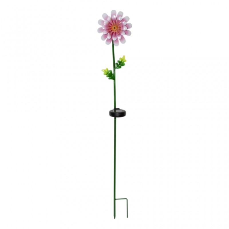 Saulės energija įkraunamas LED sodo šviestuvas „Rožinė ramunė“, 81 cm