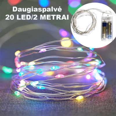 20 LED Girlianda, Spalvota AA