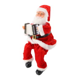 Kalėdų Senelis su akordeonu, muzika ir LED apšvietimu, 40,5 cm