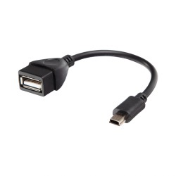OTG adapteris „miniUSB–USB-A“, 15 cm