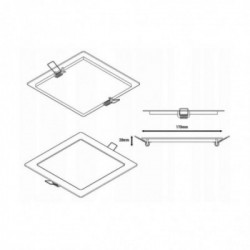 12W LED Šviestuvas / žibintas, 120°, 170x170mm