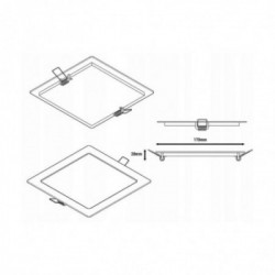 12W LED Šviestuvas / žibintas, 120°, 170x170mm