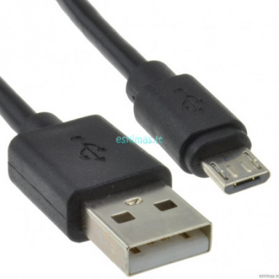 Micro USB kabelis juodas / baltas 1.5m