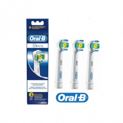 ORAL-B dantų šepetėlio galvutė 3D WHITE, 3 vnt.