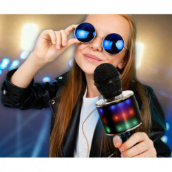 Karaoke bluetooth mikrofonas LED apšvietimas