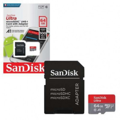 Atminties kortelė Sandisk 64GB Android microSD 100MB/s