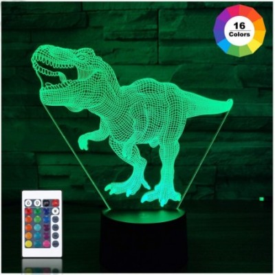 3D dinozauras - lempa, įvairių spalvų