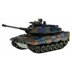 Nuotoliniu būdu valdomas tankas “Leopard” su dūmų efektu, žalias
